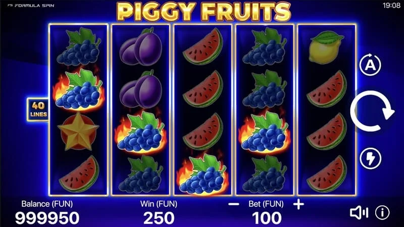 Piggy Fruits – έναρξη της κύριας λειτουργίας παιχνιδιού